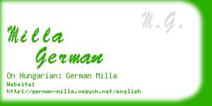 milla german business card